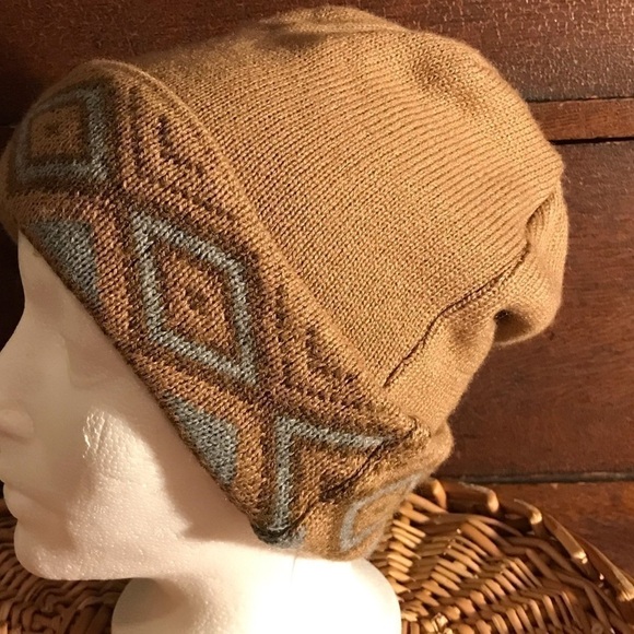 BULA knitted winter hat/ toque. Brown and light blue. Unisex. O/S. - Picture 3 of 5
